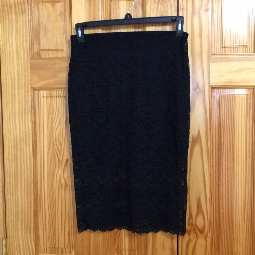 Black Laced High Waisted Skirt